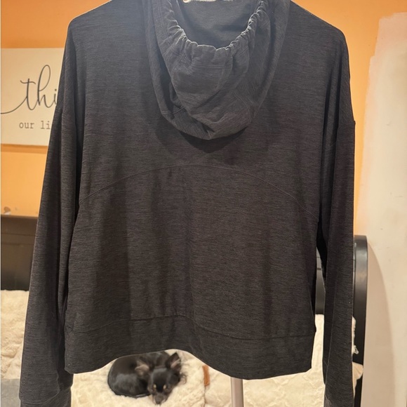 Black Knit Hoodie with Relaxed Fit - Picture 2 of 3